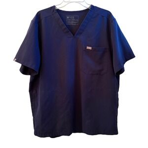 FIGS Chisec Scrub Top Mens XL Navy Blue V-Neck 3-Pocket Technical Collection